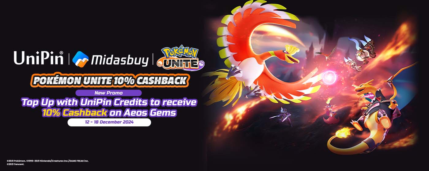 Pokémon UNITE 10% Cashback (MY)